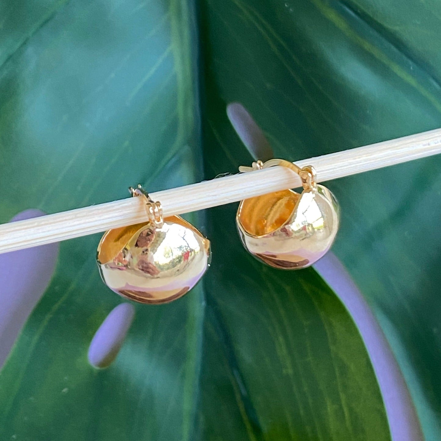 18K Gold/Rhodium Filled Open Circle Earrings