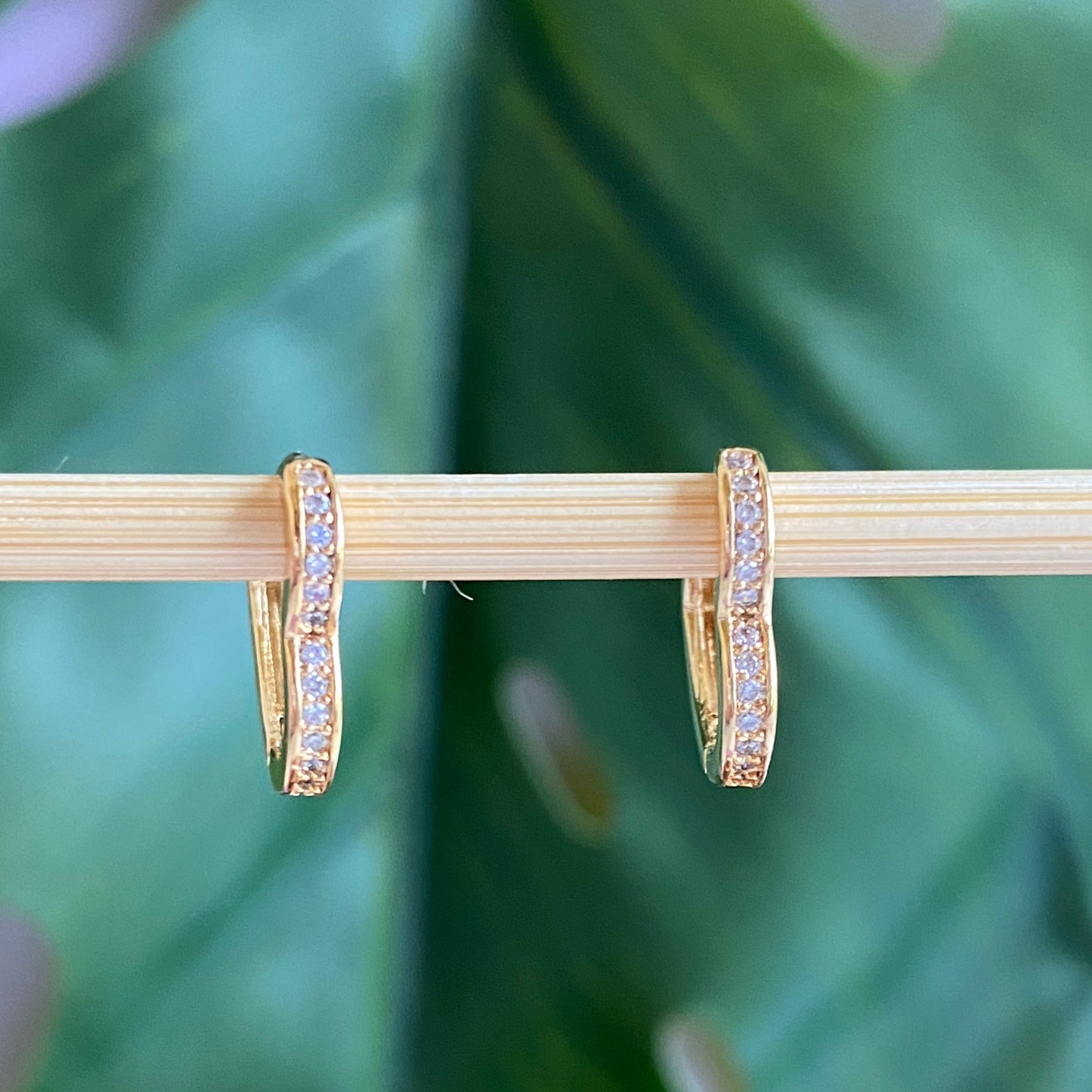 18K Gold Filled Heart Hoop Earrings