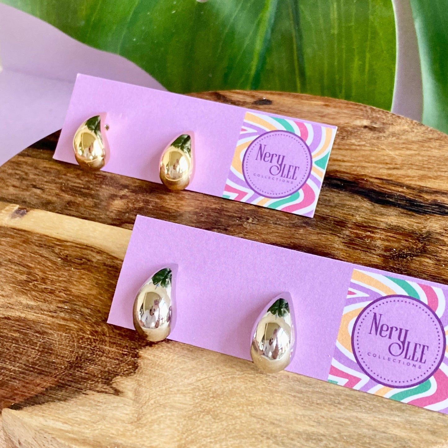 Tear Drop Stud Earrings