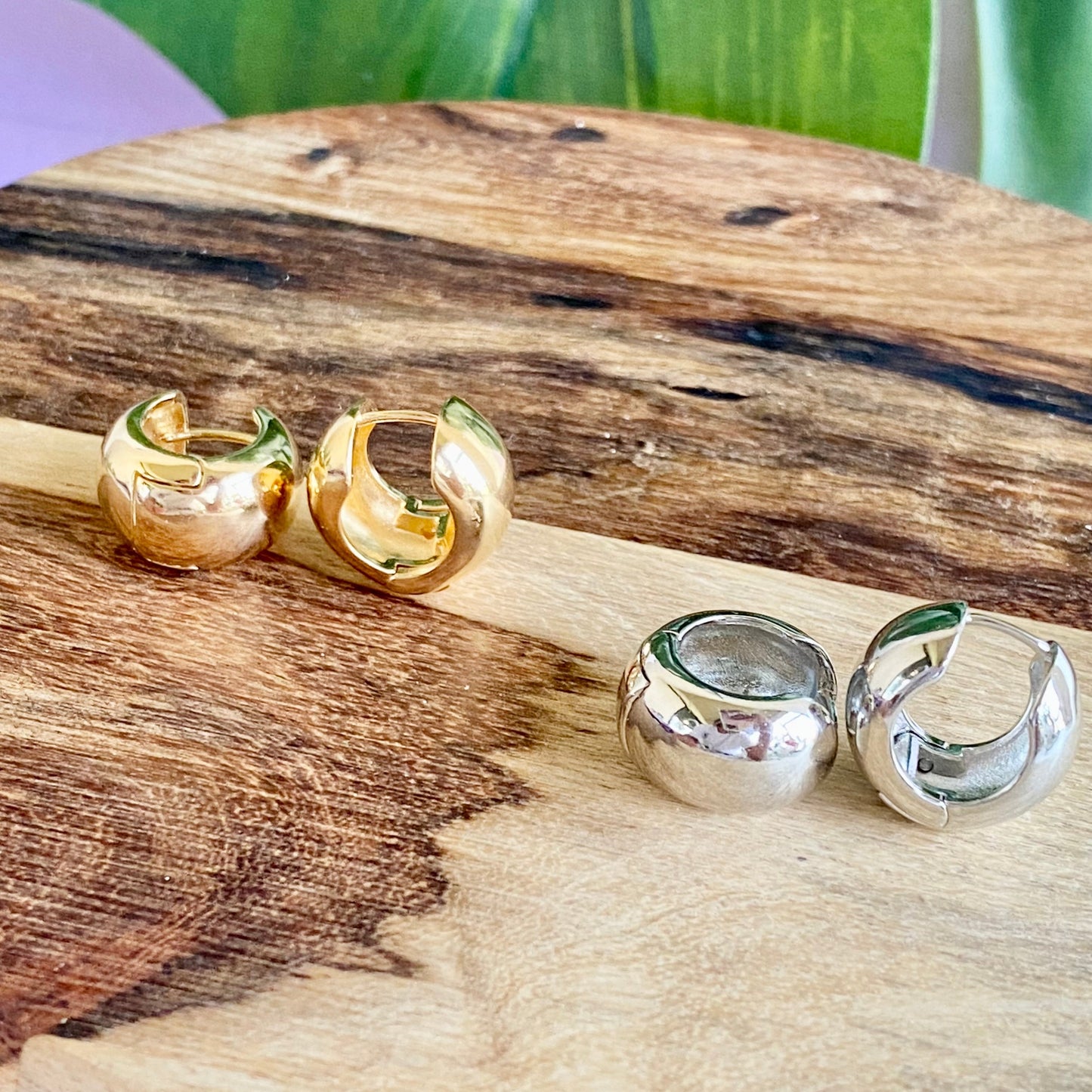 Small Chunky Hoop Earrings