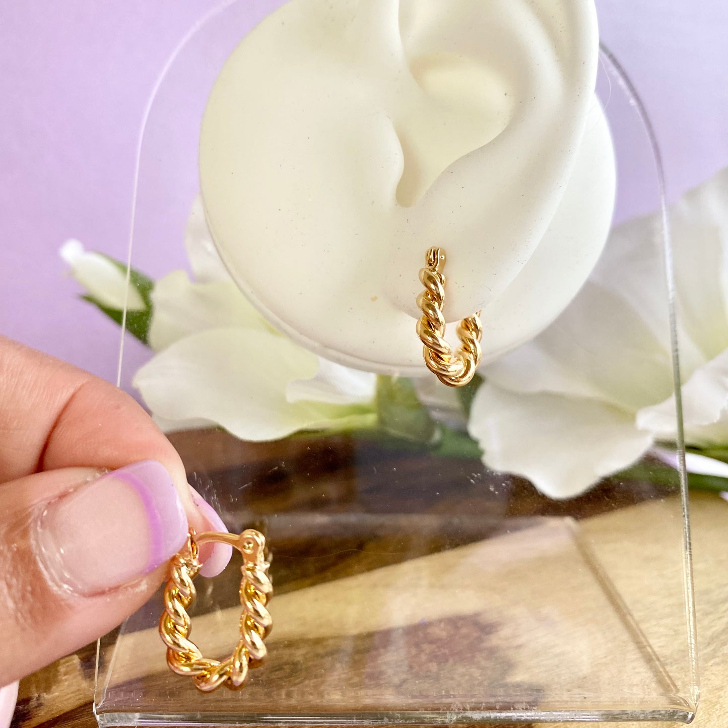 Twisted Hoops Lever Back Earrings