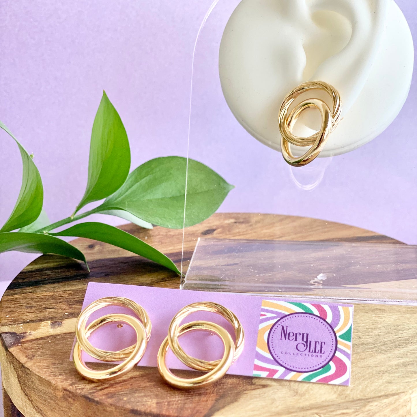 Round Dual Style Intertwined Smooth Rope Stud Earrings