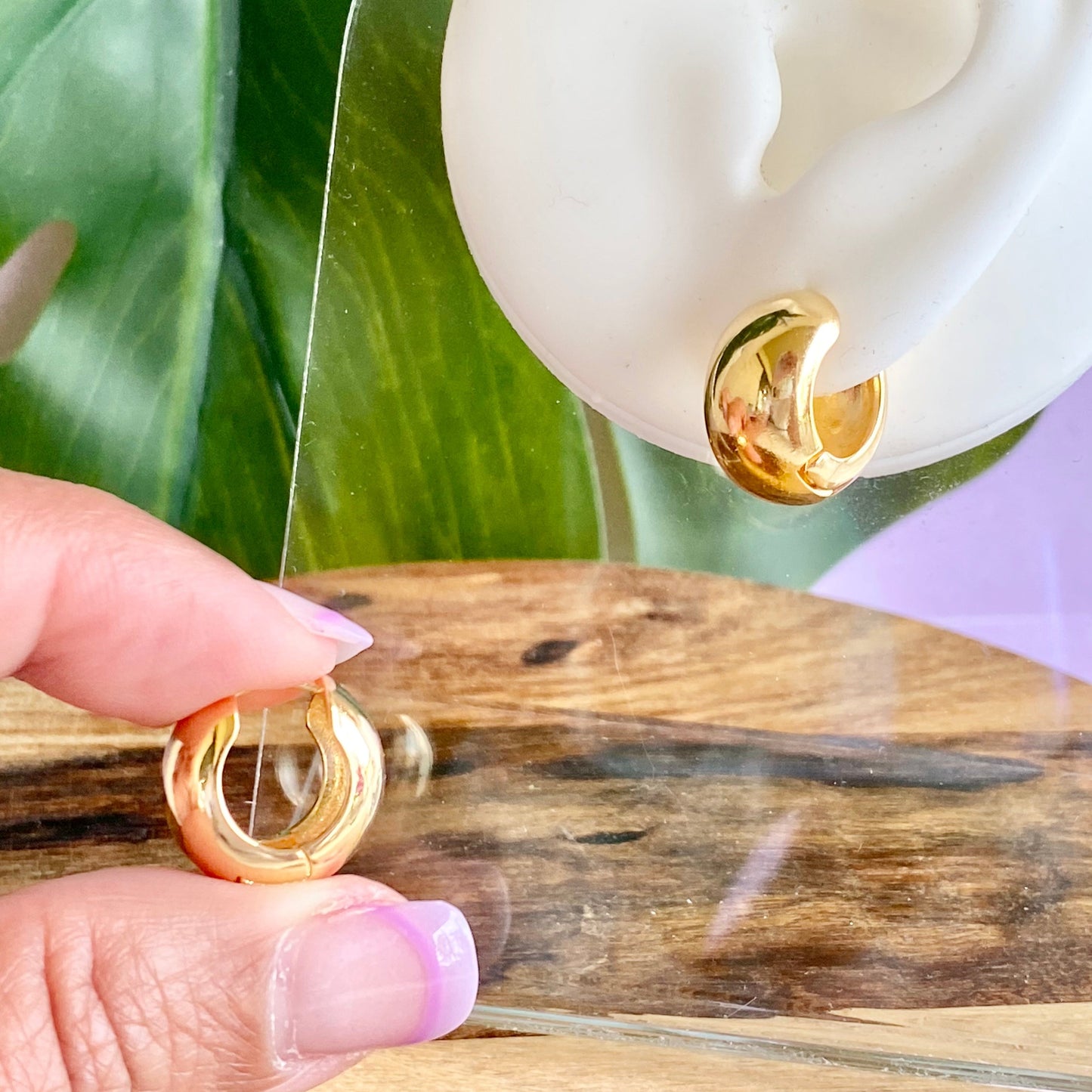 Small Chunky Hoop Earrings