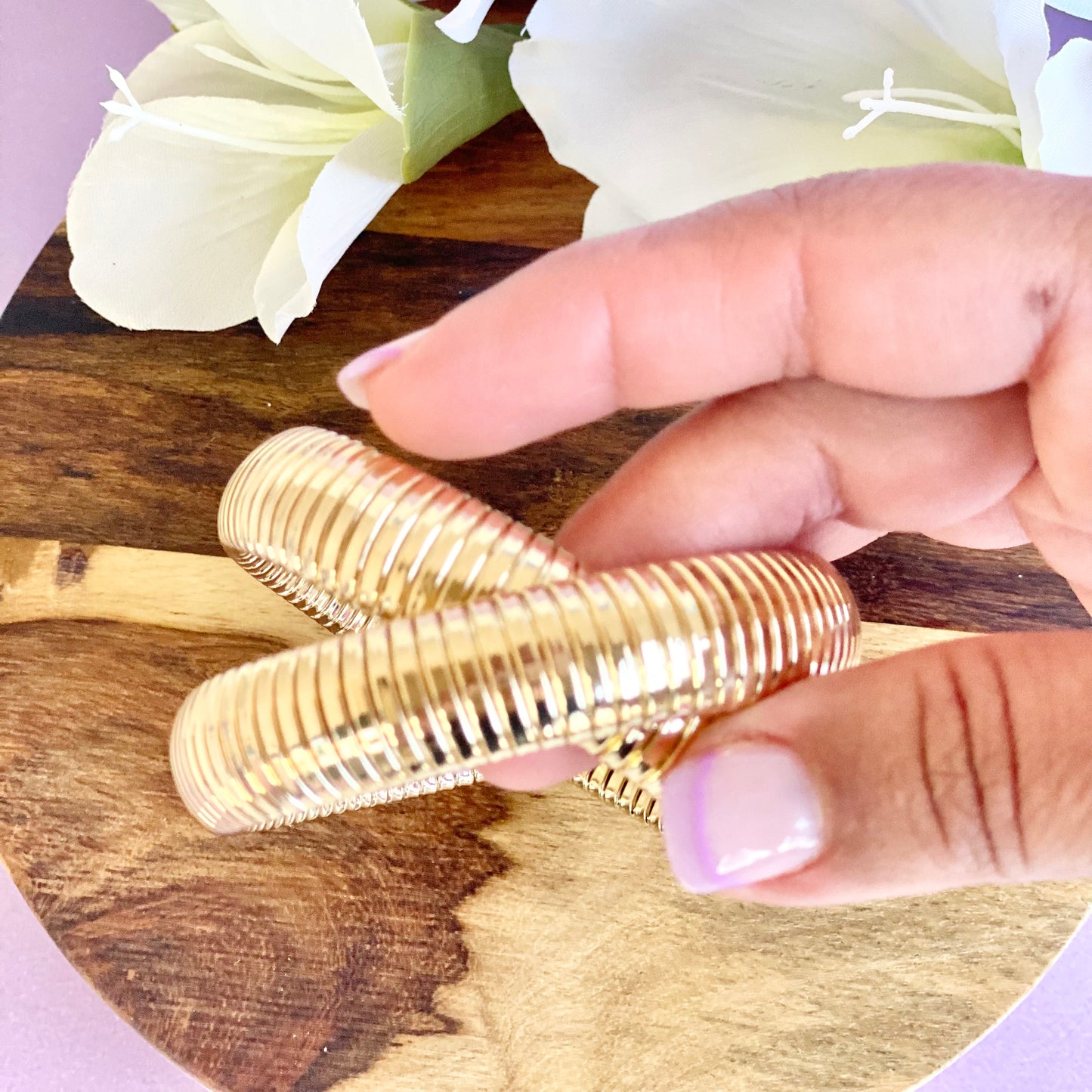 Intertwined 14mm Wide Coil Styled Bangle