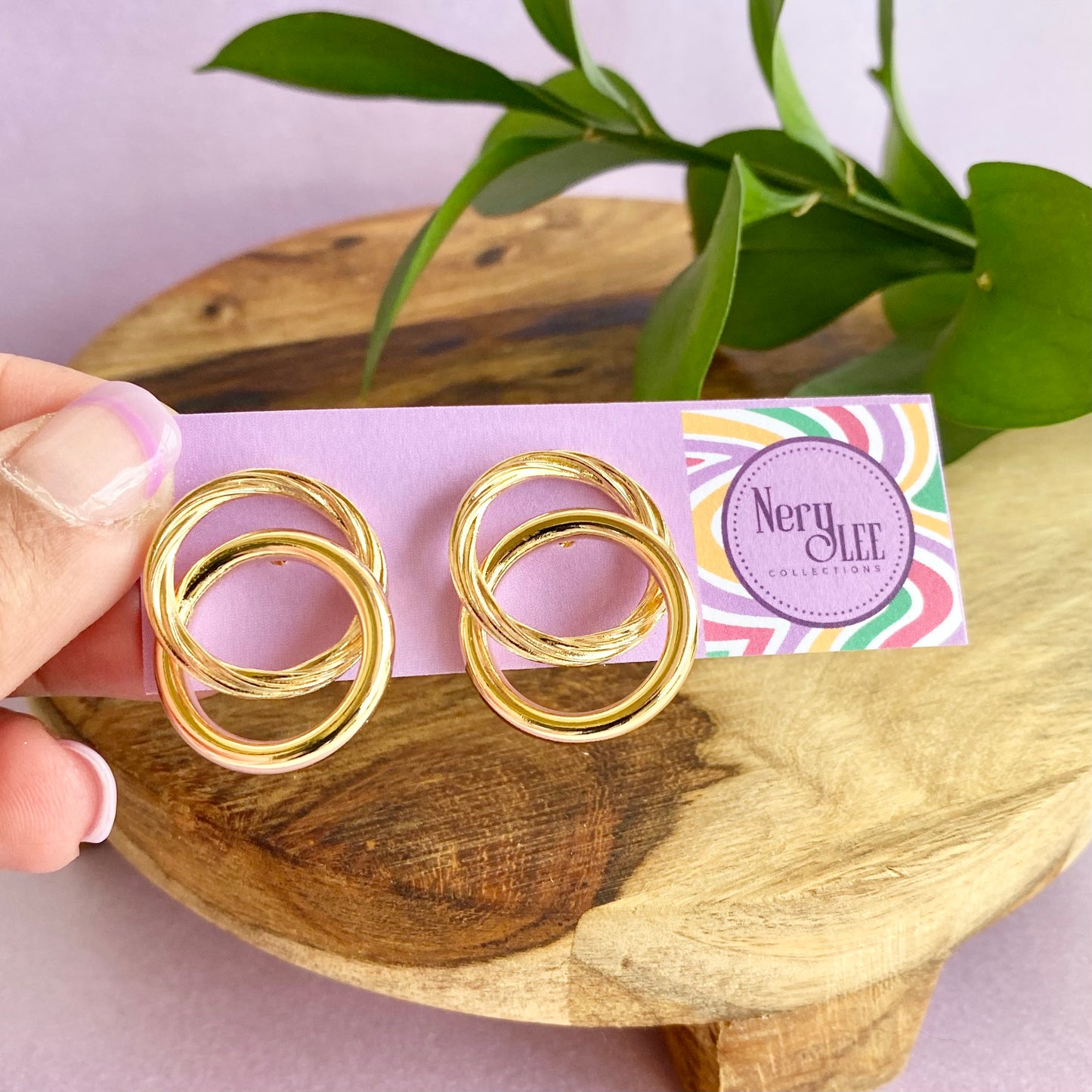 Round Dual Style Intertwined Smooth Rope Stud Earrings