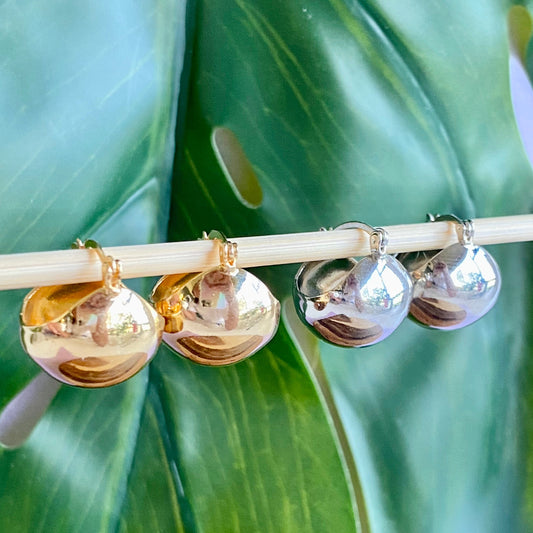 18K Gold/Rhodium Filled Open Circle Earrings